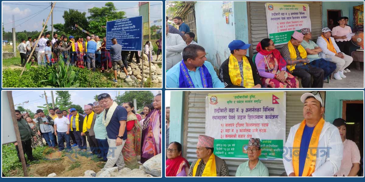 हल्दीबारी–५ का ३ वटा स्थानमा पेवर्स जडानको शिलान्यास (भिडियोसहित) 