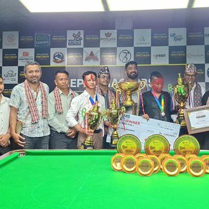 बिर्तामोडमा जारी ‘नेपाल मास्टर– २०८३’ स्नुकर प्रतियोगिताको उपाधि सोम लामाले जिते 