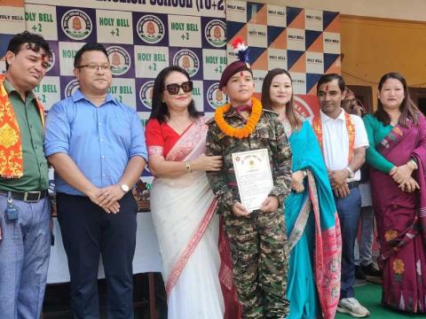 एनसीसीमा होलिबेलका आलोक श्री निरौला उत्कृष्ट, वेस्ट क्याडेट उपाधि हासिल